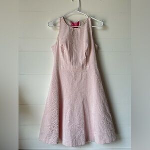 J. Crew 2 Romantic Dress NWT Striped Pink Seersucker Ribbon Fit Flare Coquette